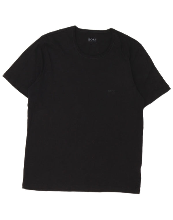 T-shirt da uomo Hugo Boss Top grande in cotone nero