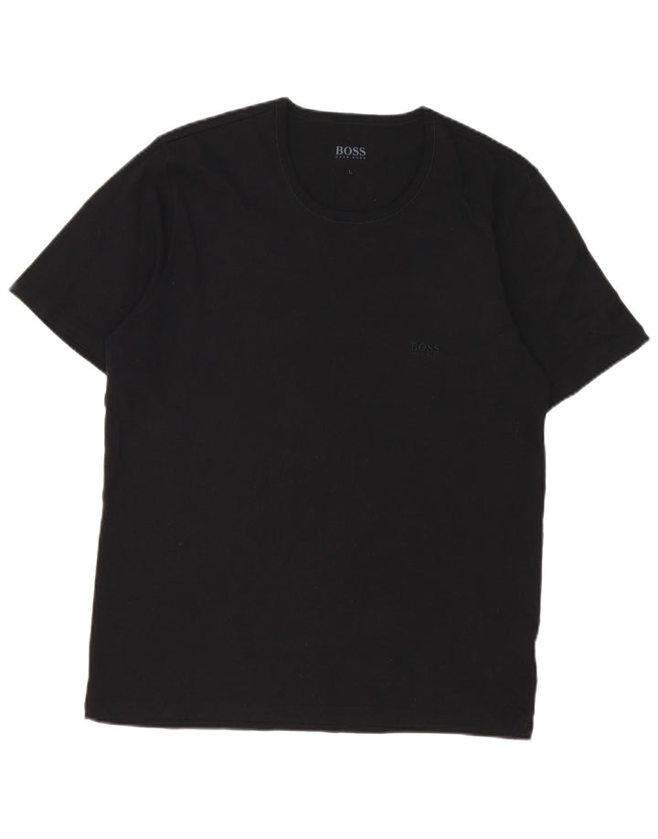 T-shirt da uomo Hugo Boss Top grande in cotone nero