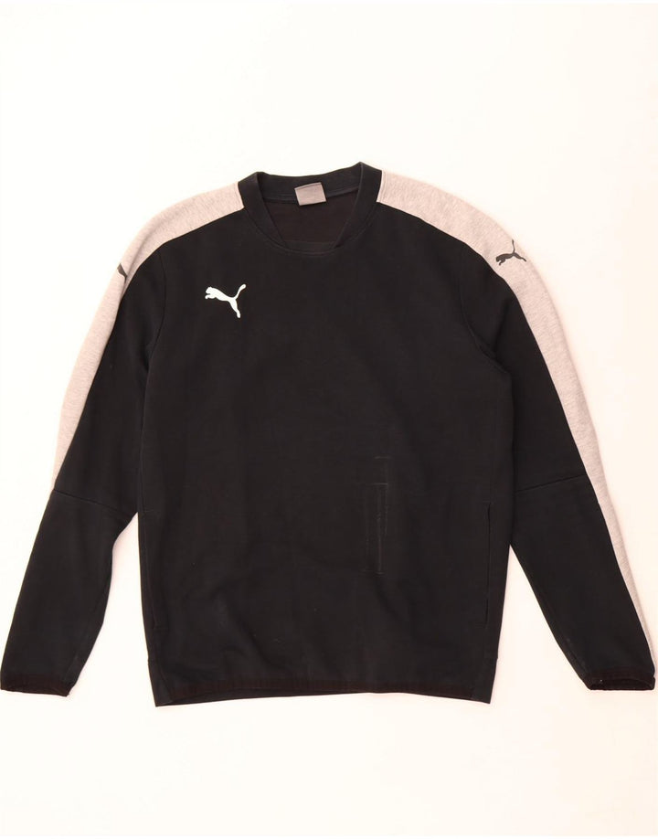 Felpa da uomo Puma Jumper Medium Black Colourblock in poliestere