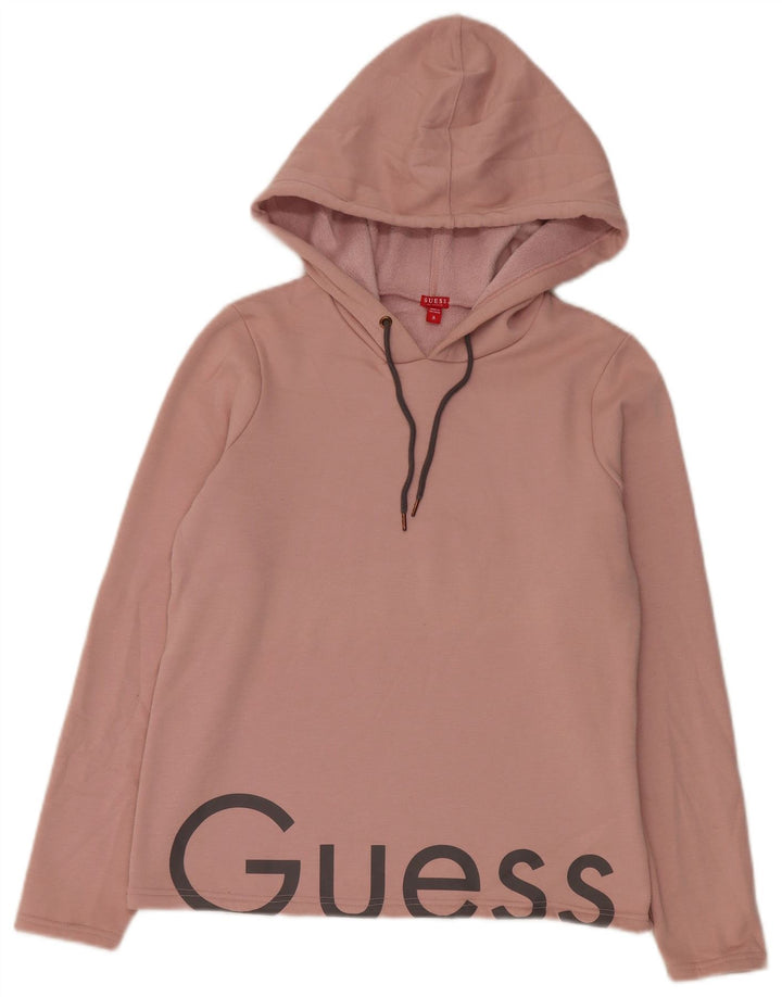 Guess Felpa con cappuccio grafica da donna UK 14 Poliestere rosa medio