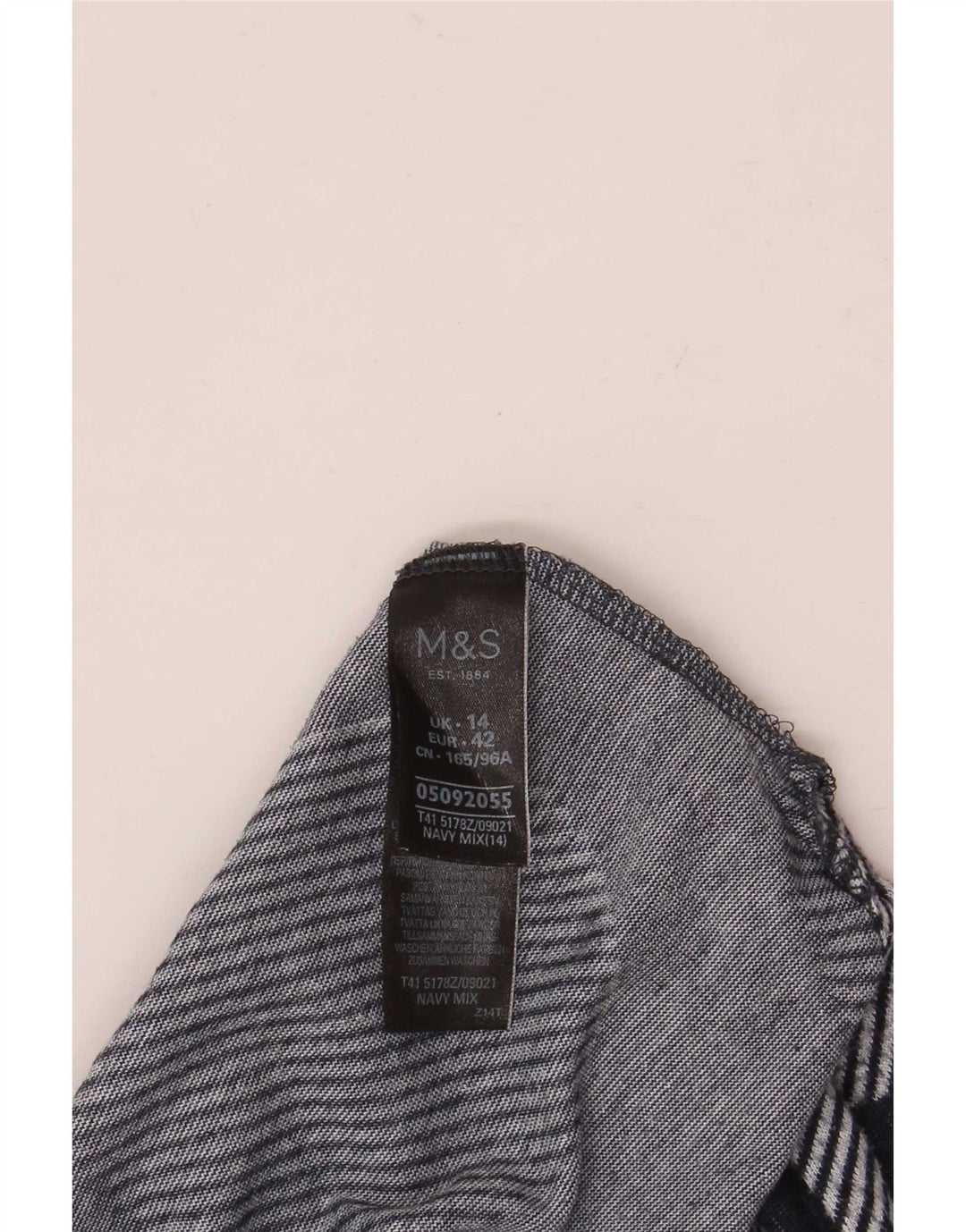 Marks & Spencer Top da donna manica 3/4 UK 14 Grande pois blu navy