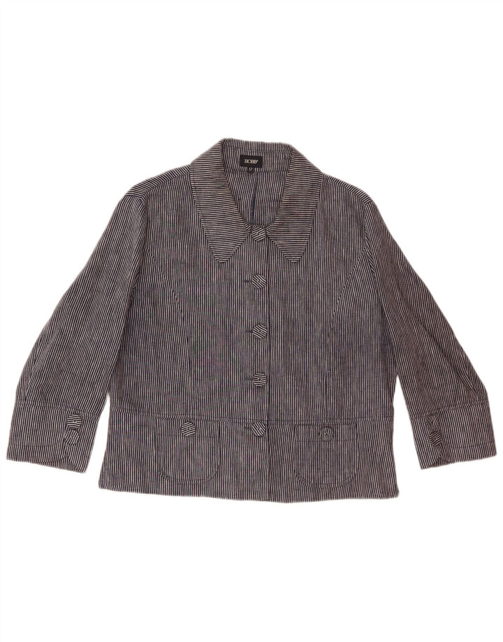 Giacca blazer da donna a 5 bottoni Hobbs UK 12 medio blu navy gessato