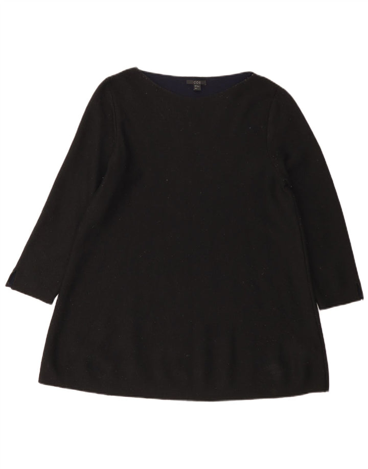Top tunica manica 3/4 da donna Cos UK 14 lana nera media