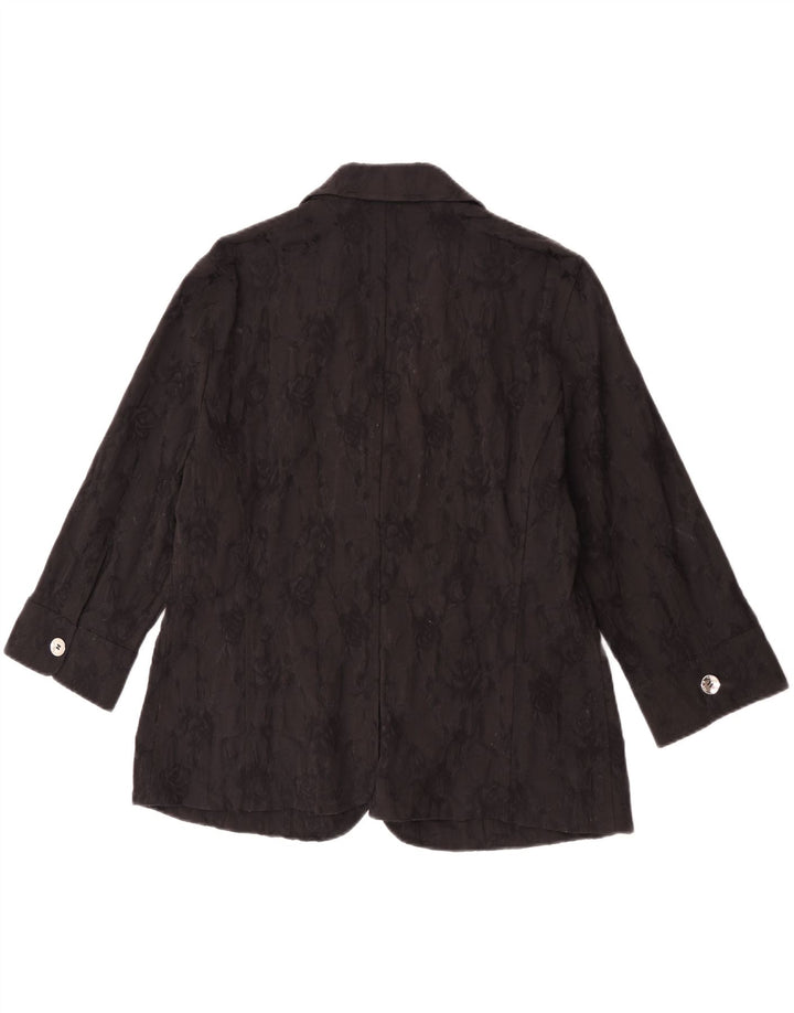 Giacca blazer da donna a 2 bottoni Perte by Krizia taglia 25 grande floreale nero