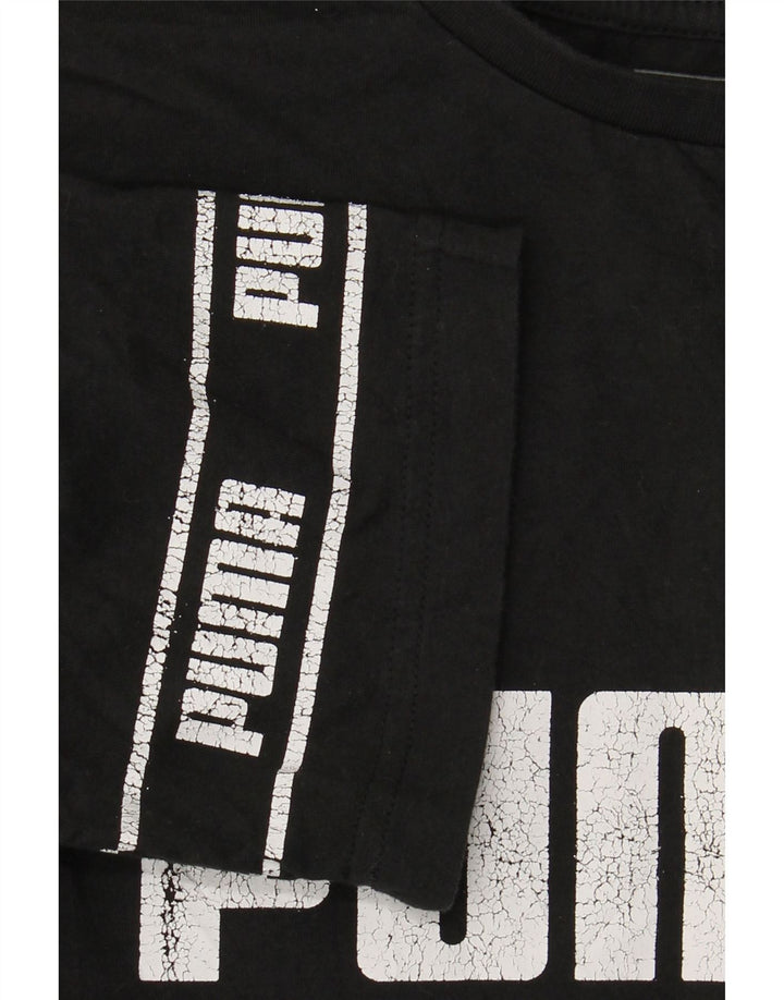 T-shirt grafica PUMA da bambino 13-14 anni, grande, in cotone nero