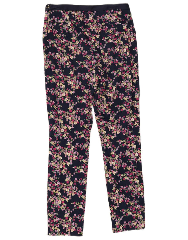 Pantaloni casual da donna Laura Ashley UK 10 Small W30 L28 Blu navy floreale