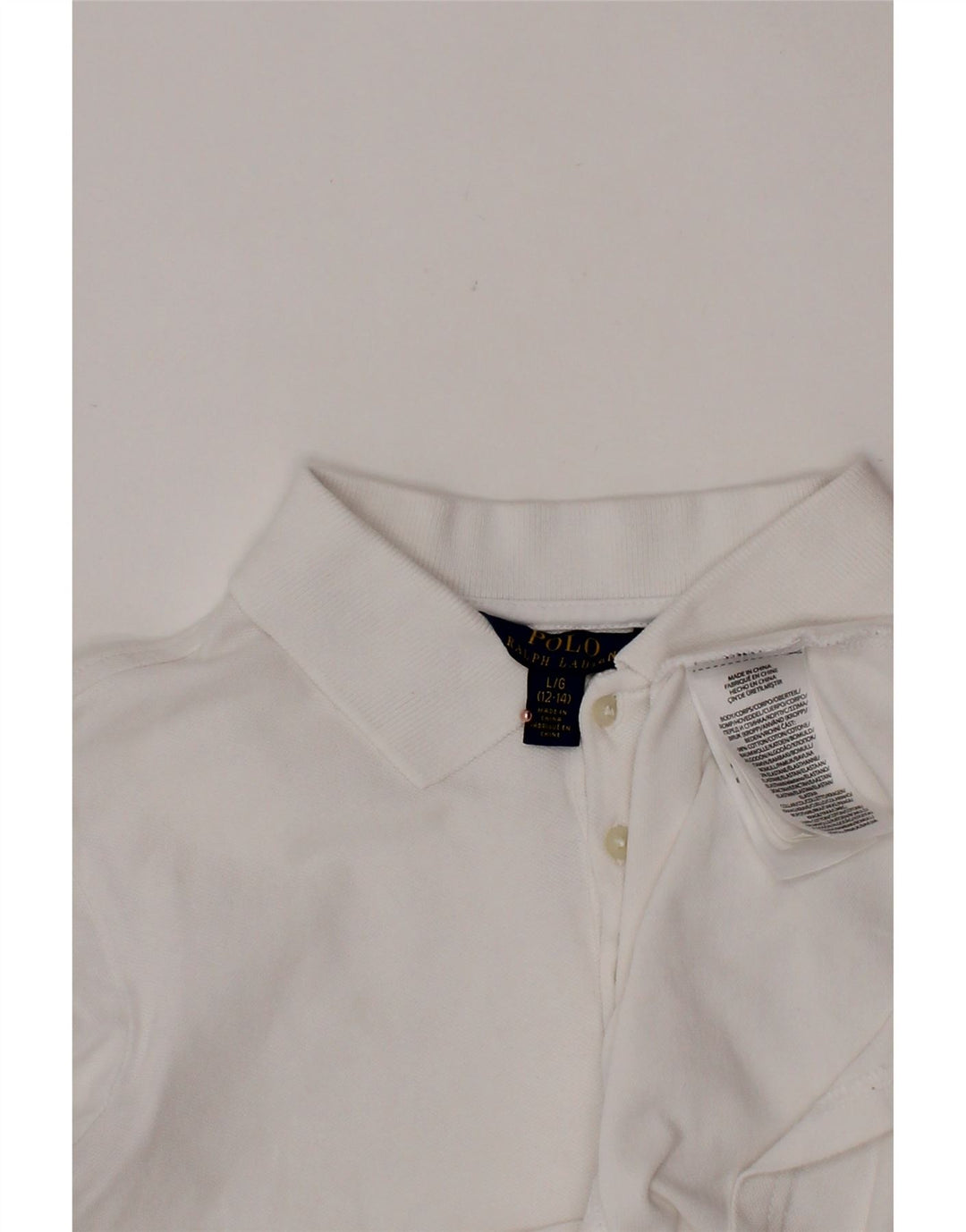 POLO RALPH LAUREN Polo Bambina 12-13 Anni Cuore Grande in Cotone Bianco