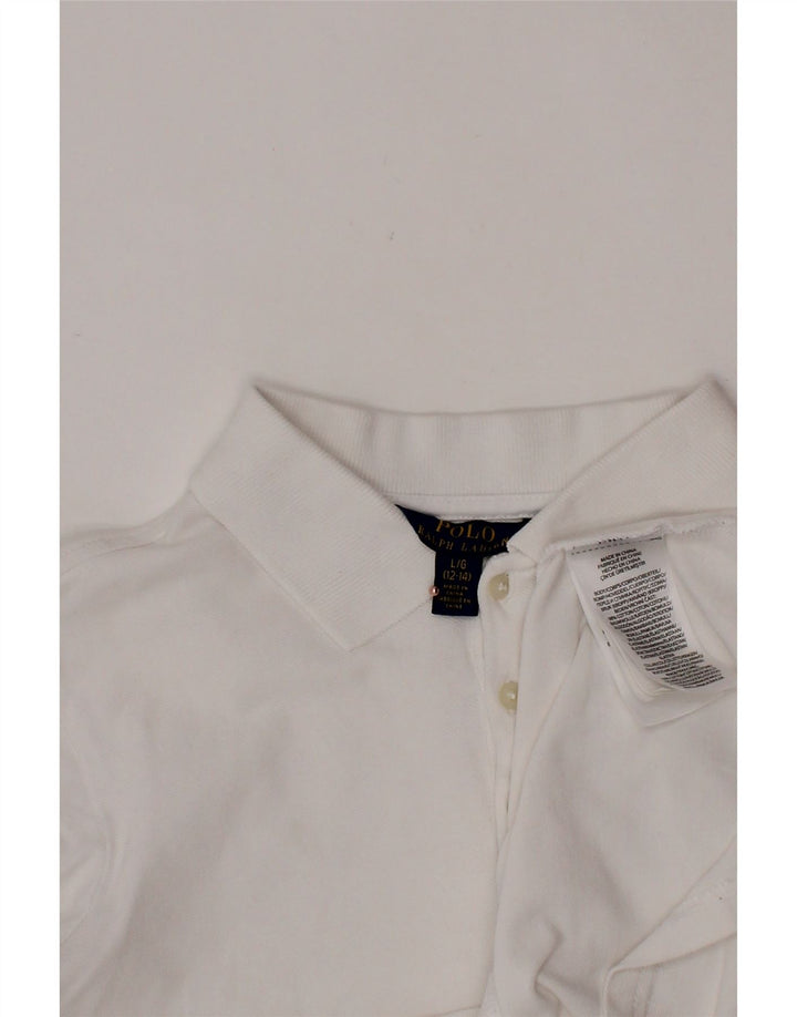 POLO RALPH LAUREN Polo Bambina 12-13 Anni Cuore Grande in Cotone Bianco