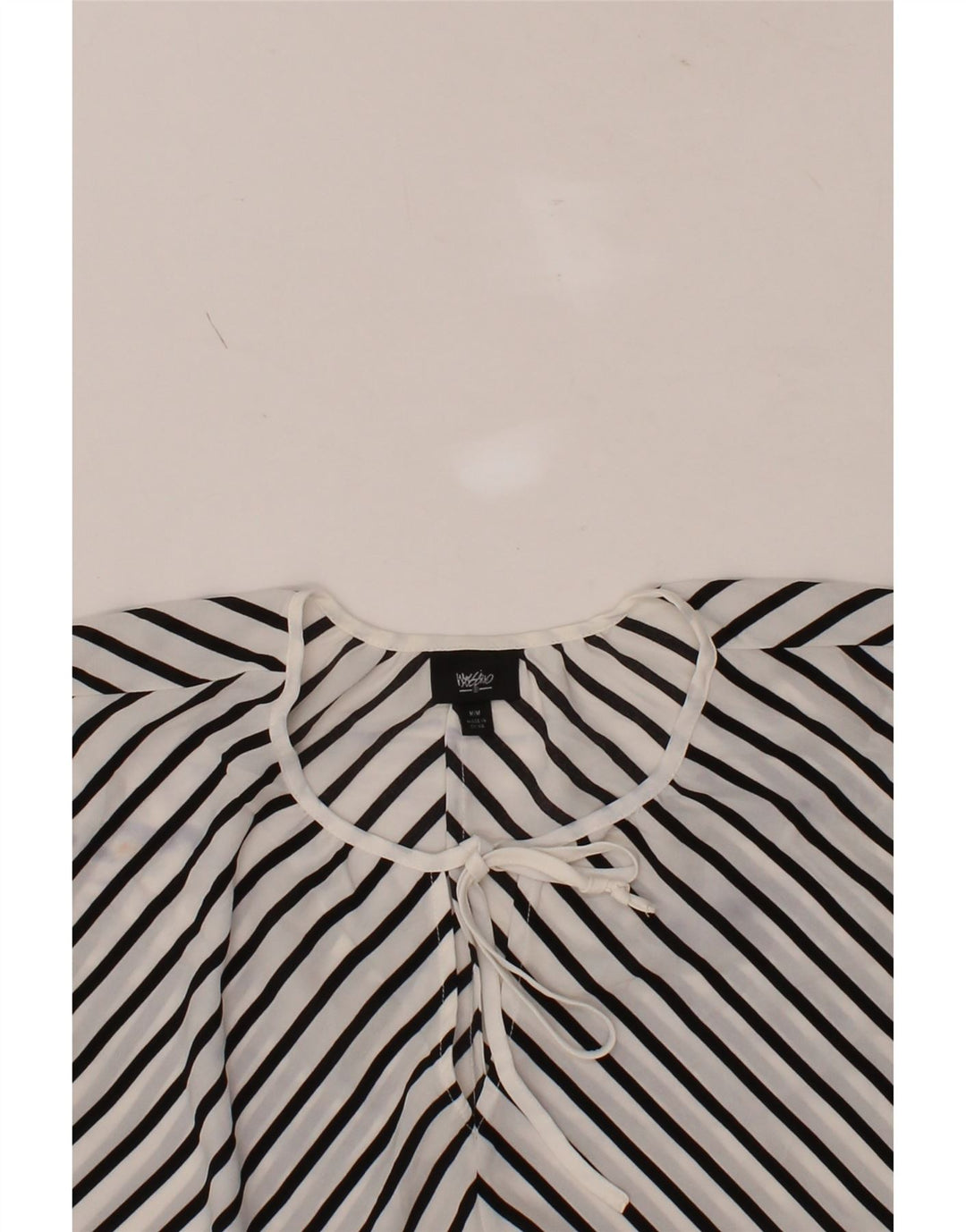 MOSSIMO Womens Longline Batwing Blouse Top UK 14 Medium White Striped Vintage Mossimo and Second-Hand Mossimo from Messina Hembry 