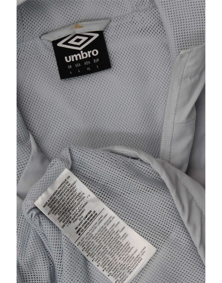 Giacca antipioggia con cappuccio grafico da uomo Umbro UK 40 Large Grigio Poliestere