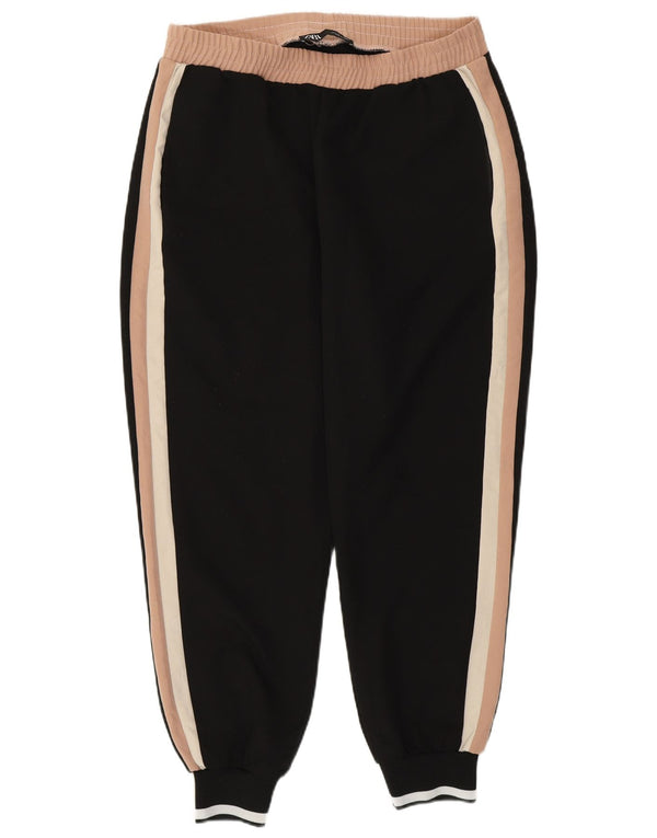 Pantaloni da tuta da donna Zara Joggers UK 14 Large Nero Colourblock