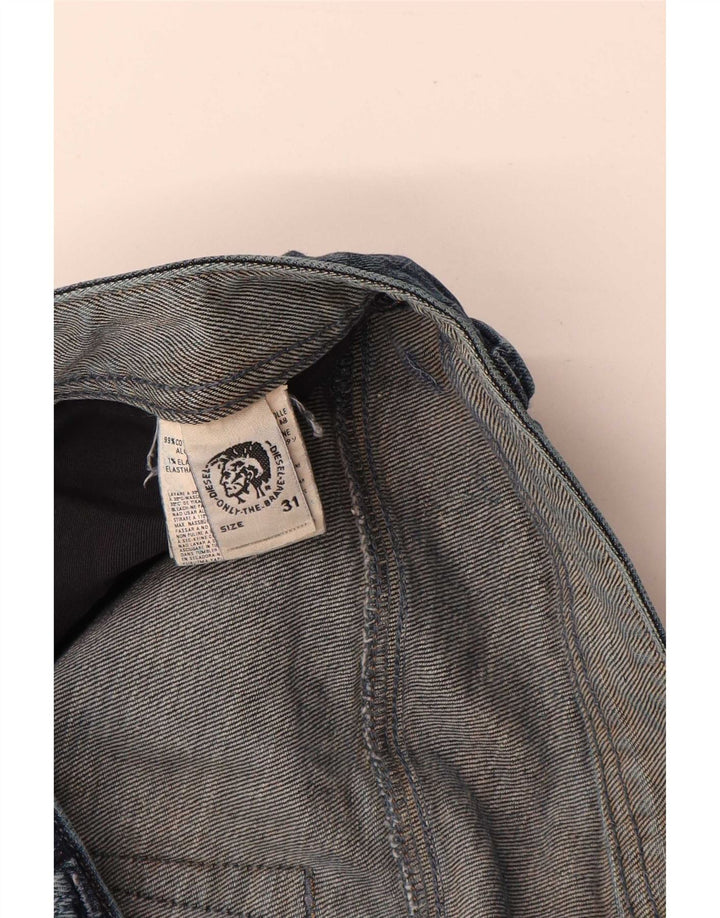 Jeans dritti invecchiati da uomo Diesel W31 L32 in cotone blu