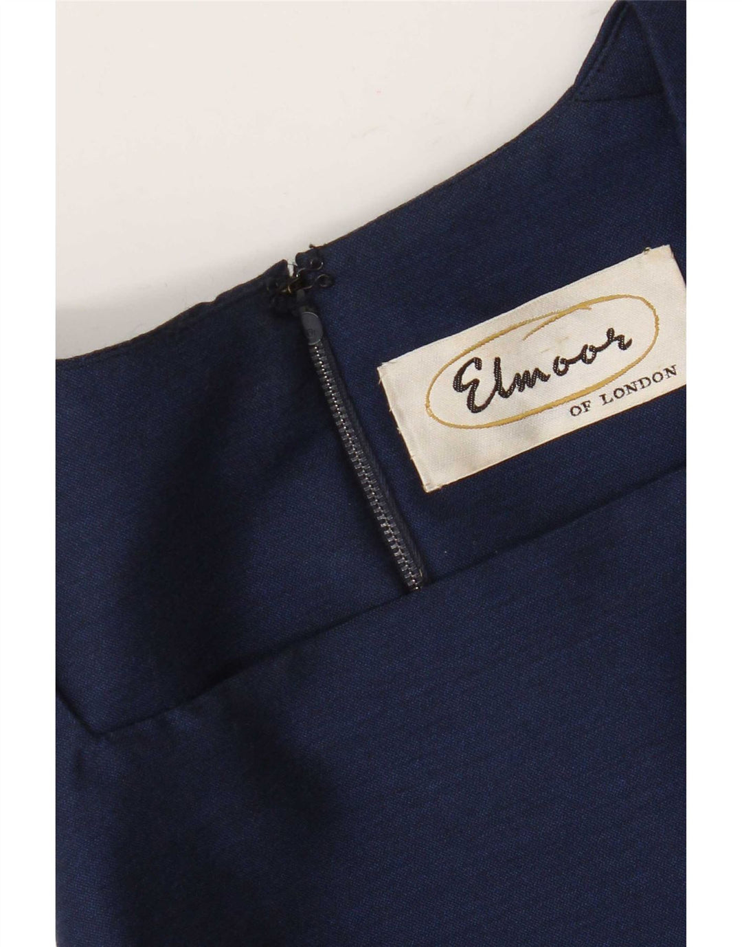 Abito tubino vintage da donna UK 10 piccolo blu navy