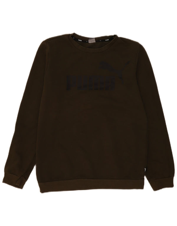 Felpa grafica da ragazzo Puma 15-16 anni in cotone kaki