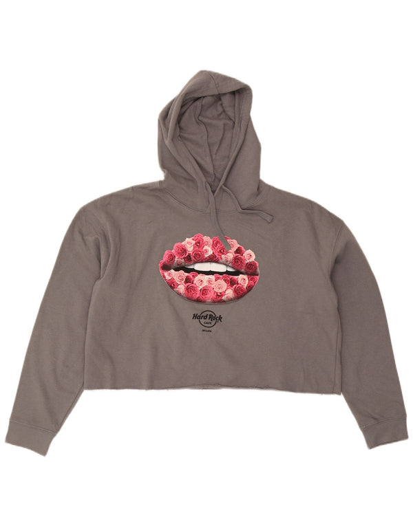 HARD ROCK CAFE Maglia oversize con cappuccio da donna Milan UK 16 Large Grigio