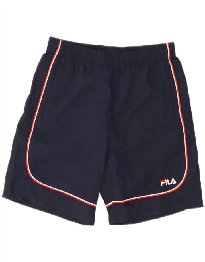 Pantaloncini sportivi da uomo Fila Large in poliestere blu navy