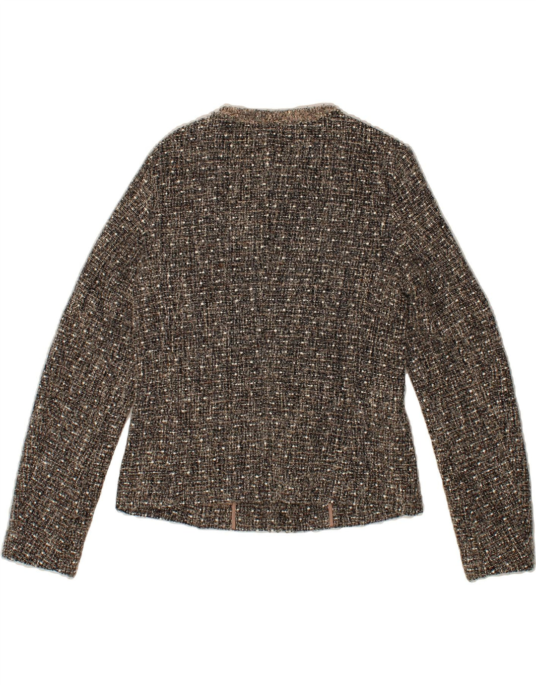 SISLEY Womens Blazer Jacket UK 14 Medium Grey Check Acrylic Vintage Sisley and Second-Hand Sisley from Messina Hembry 