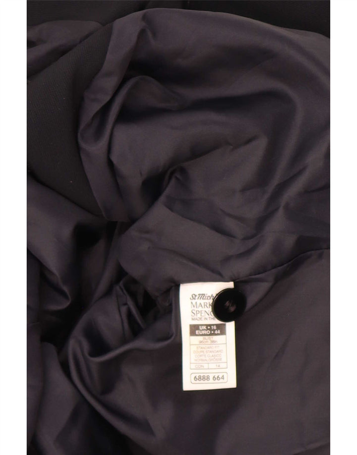 Giacca blazer a 4 bottoni Marks & Spencer da donna St. Michael UK 16 grande nera