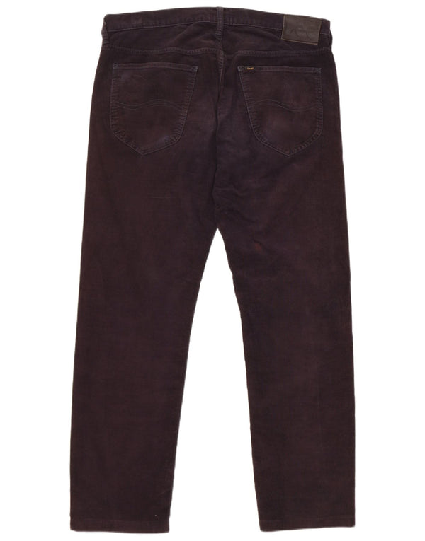 Pantaloni da uomo Lee Daren Zip Fly dritti in velluto a coste W34 L29 cotone blu navy