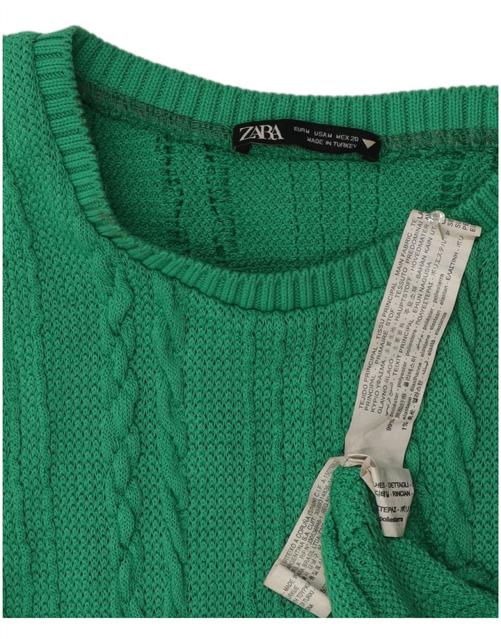 Abito aderente maxi senza maniche da donna Zara UK 12 Poliestere verde medio