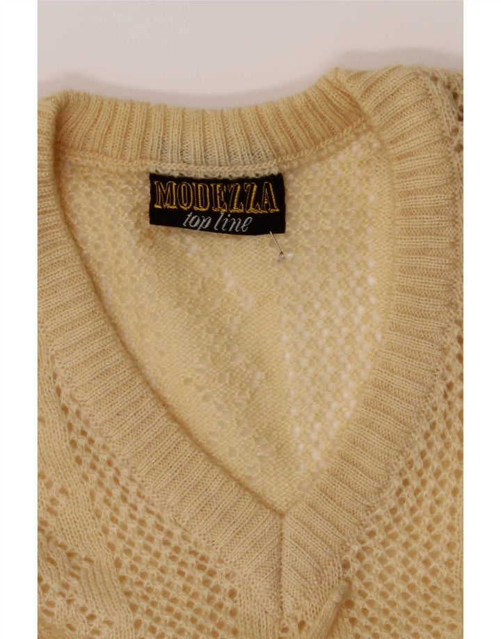 Maglione da donna Geyer con scollo a V trasparente EU 42 Large Beige