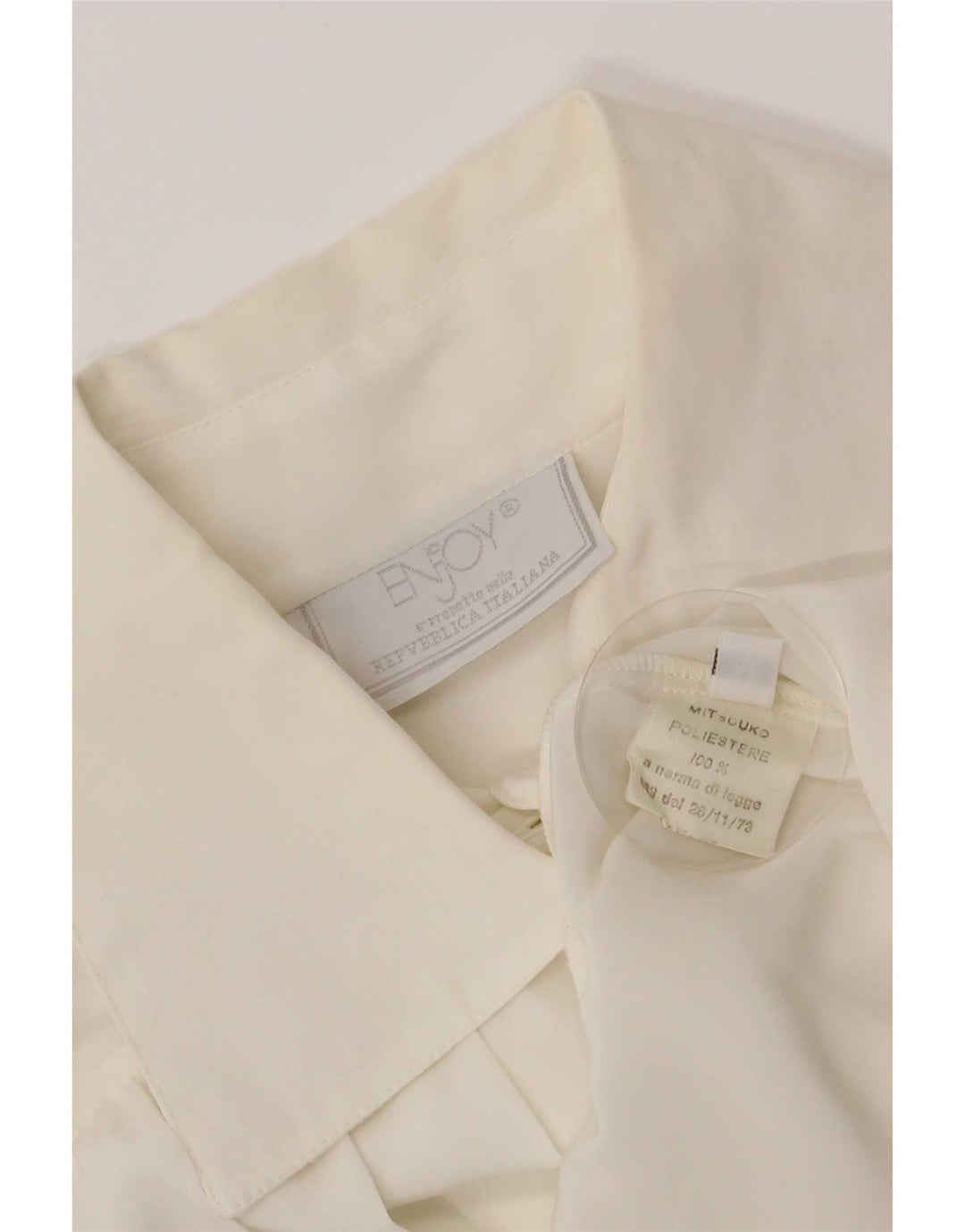 ENJOY Camicia pullover ampia da donna UK 14 Poliestere bianco medio
