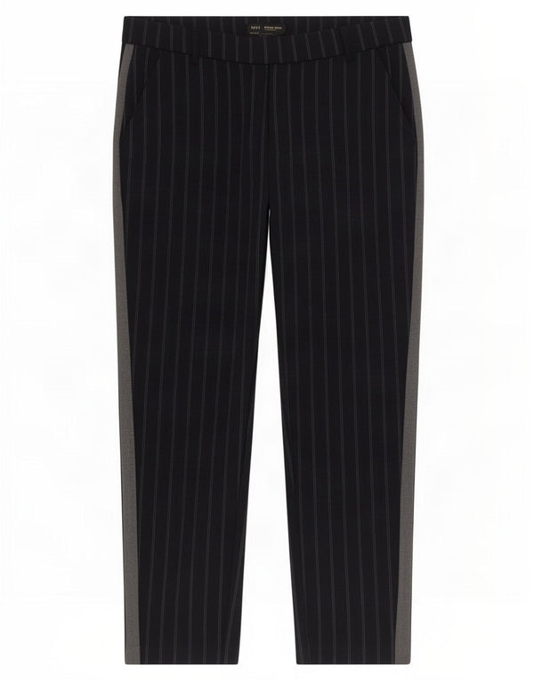 Zara Womens Trafaluc Cropped Trousers Large W30 L25 Navy Blue Striped