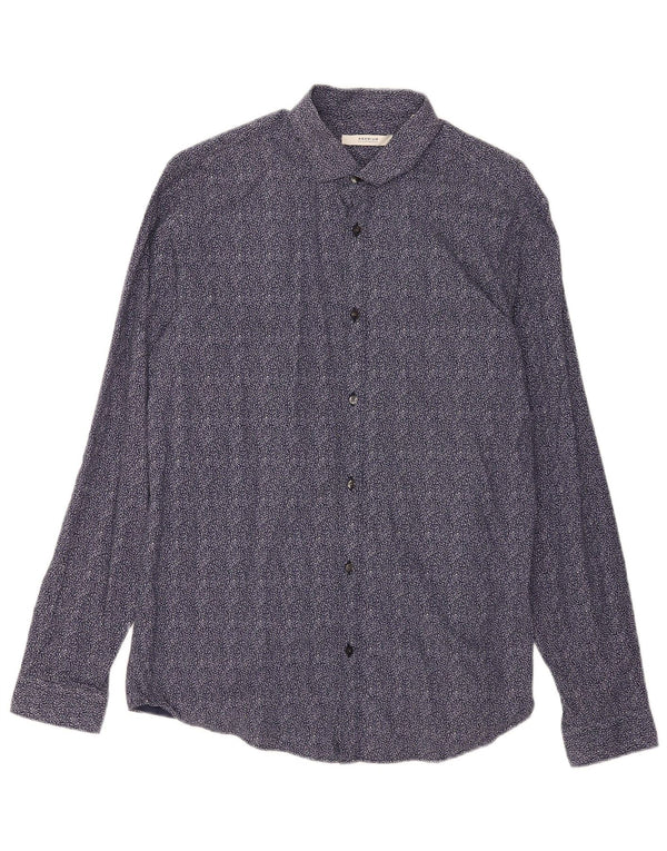 Camicia da uomo Jack & Jones taglia 42 grande cotone floreale blu navy