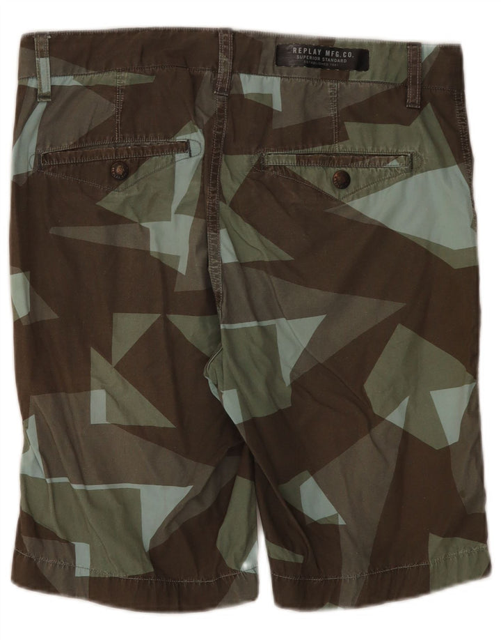 Pantaloncini chino da uomo Replay W30 cotone geometrico multicolore medio