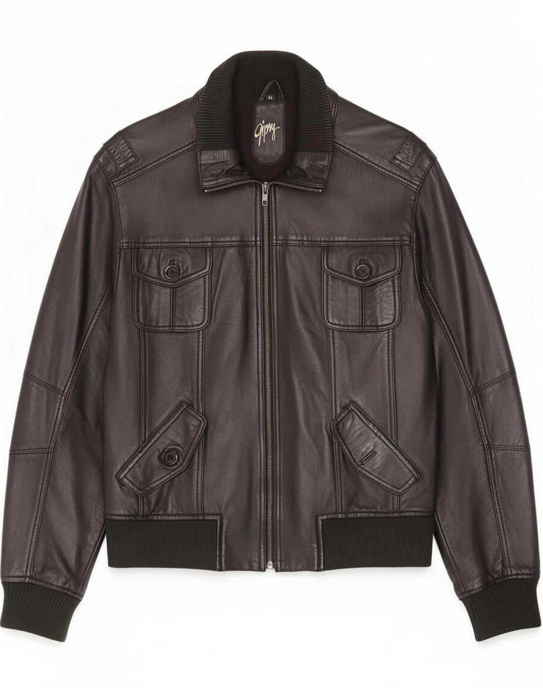 Giubbotto bomber in pelle da uomo Gipsy UK 38 medio nero