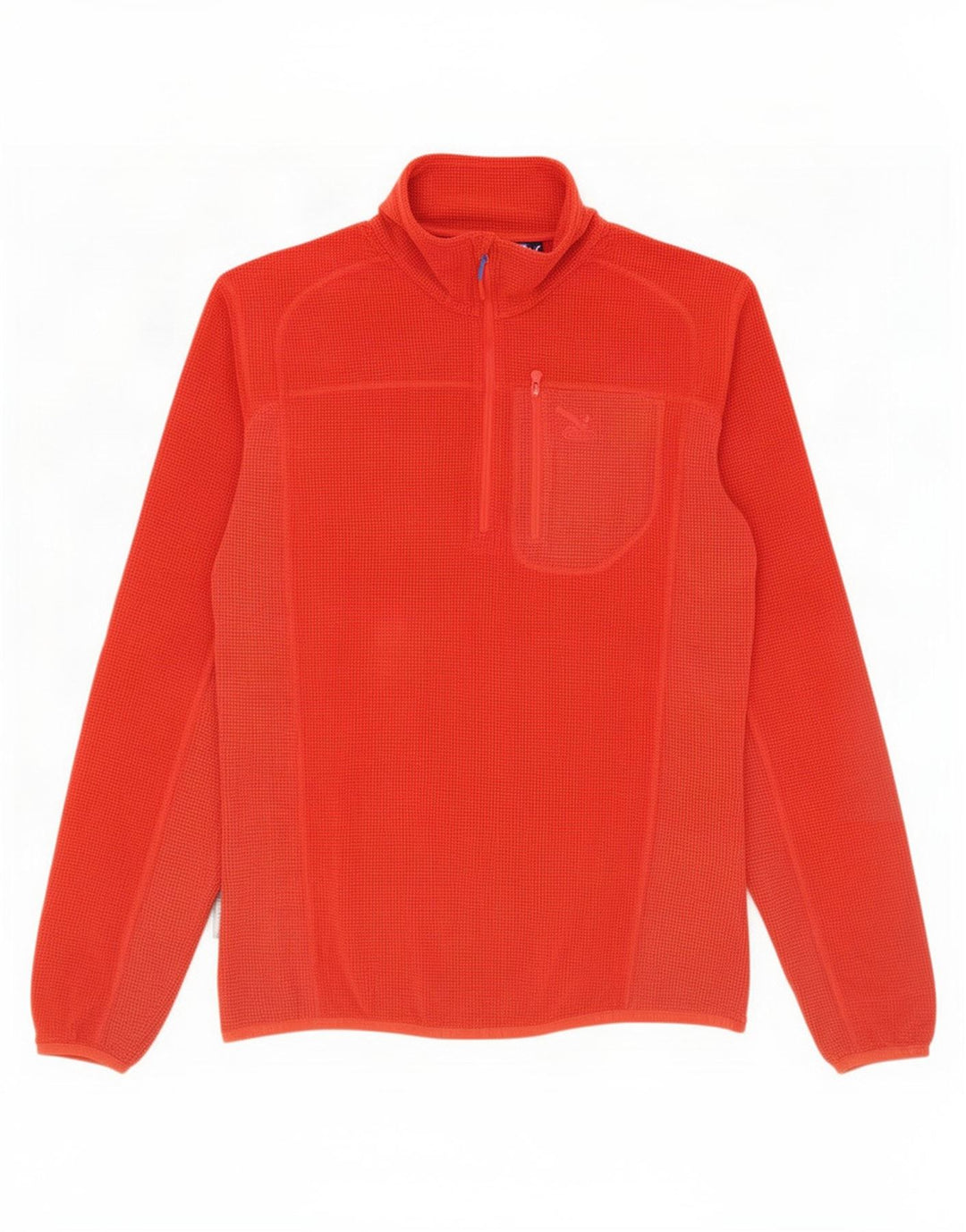 SALEWA Maglione in pile da uomo con zip e collo grande rosso