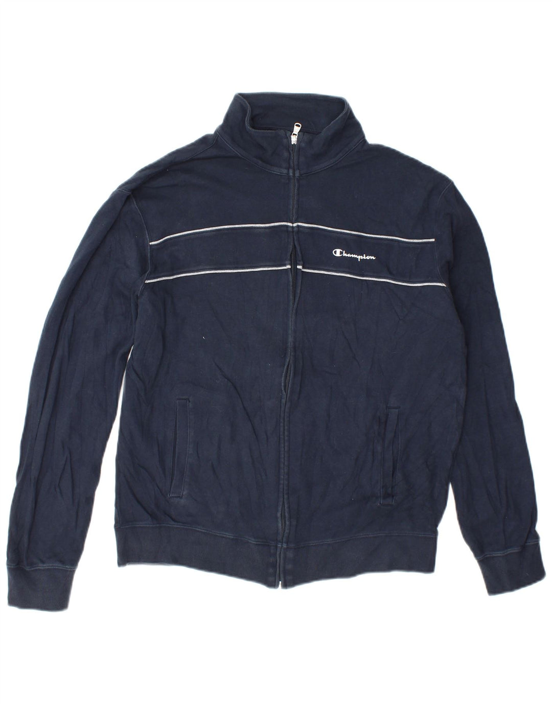 Giacca da tuta da uomo Champion di grandi dimensioni in cotone a righe blu navy