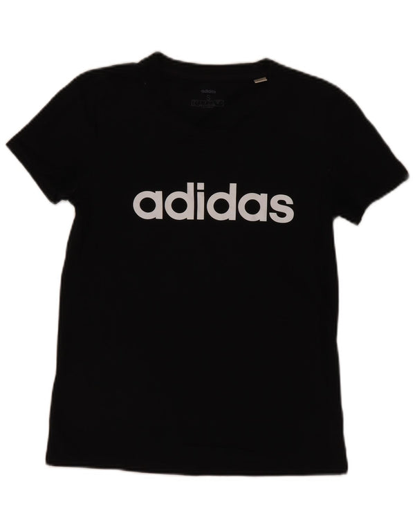 T-shirt grafica da donna Adidas Top UK 8/10 piccola in cotone nero