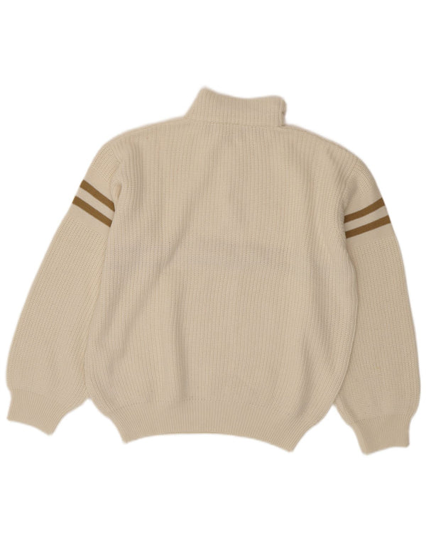 Maglione Fila da uomo con zip e collo IT 54 XL in lana a righe bianche