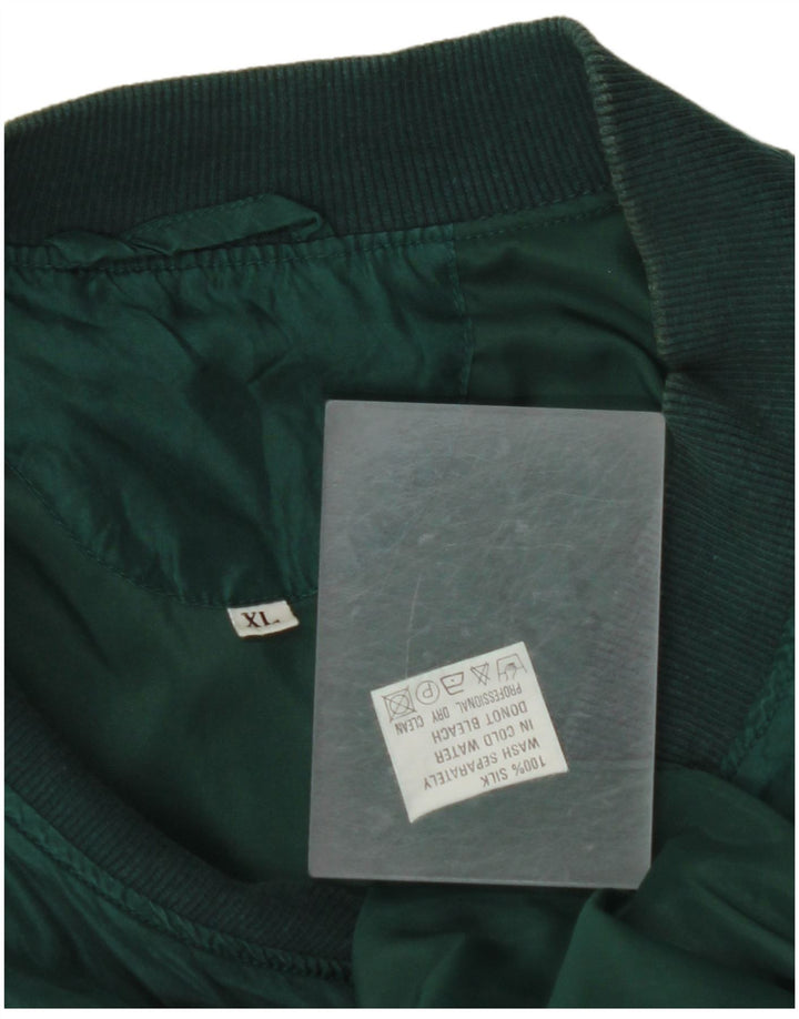 Giubbotto bomber da uomo VINTAGE UK 42 XL Seta verde