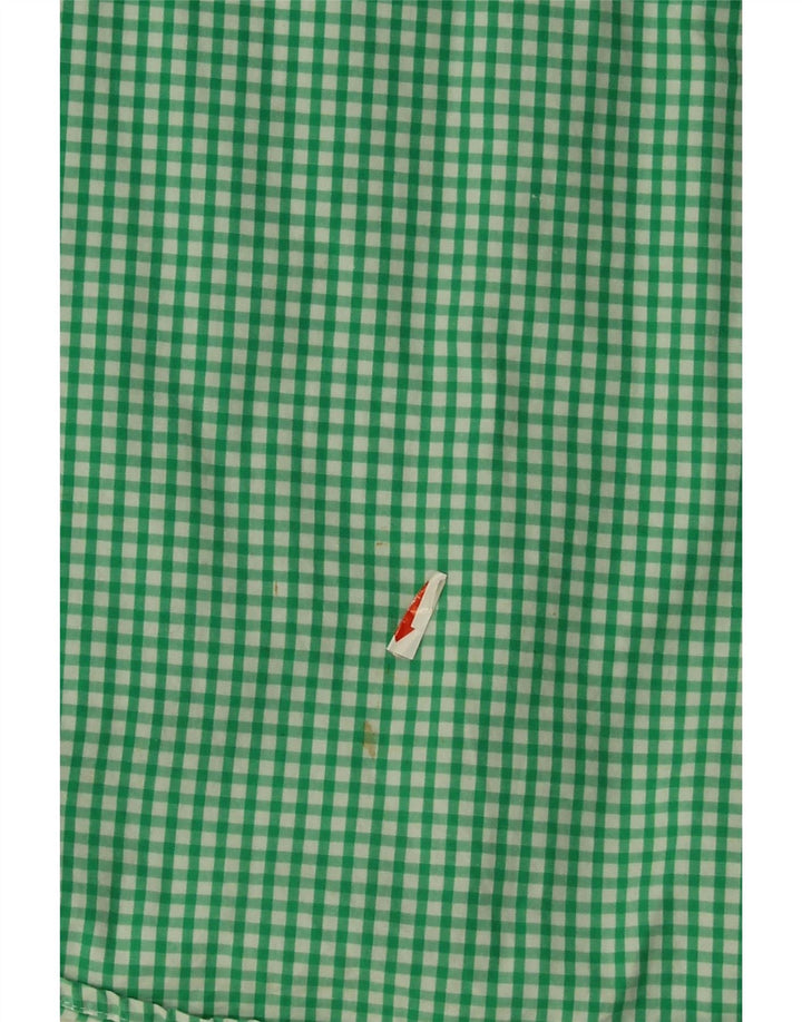 PENGUIN Mens Heritage Slim Fit Shirt Large Green Gingham Cotton