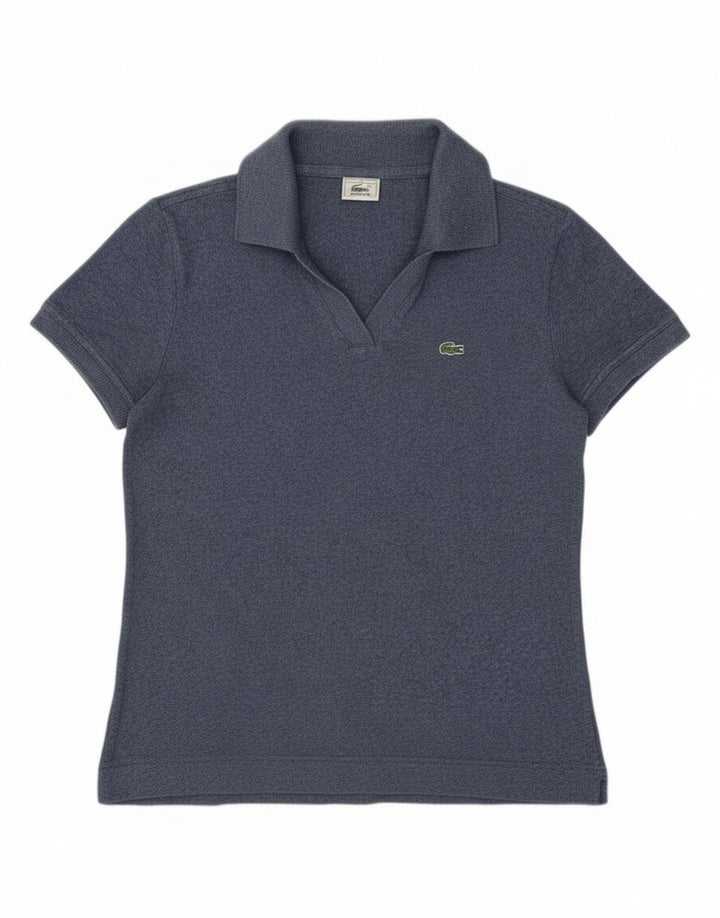 Polo da donna Lacoste taglia 40 media cotone screziato blu navy