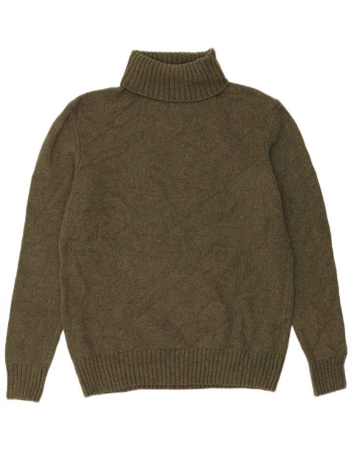 Maglione maglione a collo alto da uomo Zara in lana kaki media