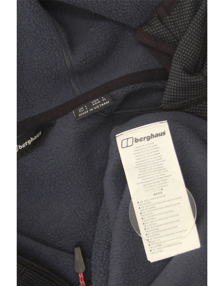 Maglione con cappuccio e zip da uomo Berghaus grande in poliestere maculato blu navy