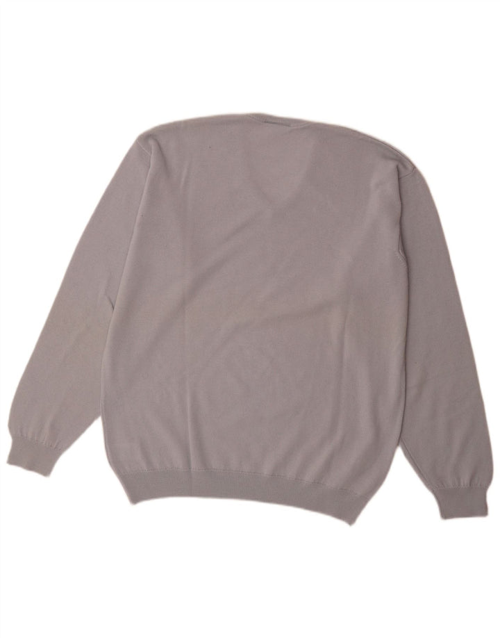 Maglione da uomo con scollo a V Lacoste taglia 5 grande in lana vergine blu