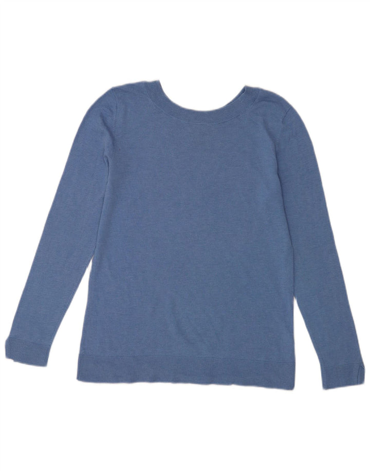 Massimo Dutti Maglione da donna con scollo a barchetta UK 12 Seta blu medio