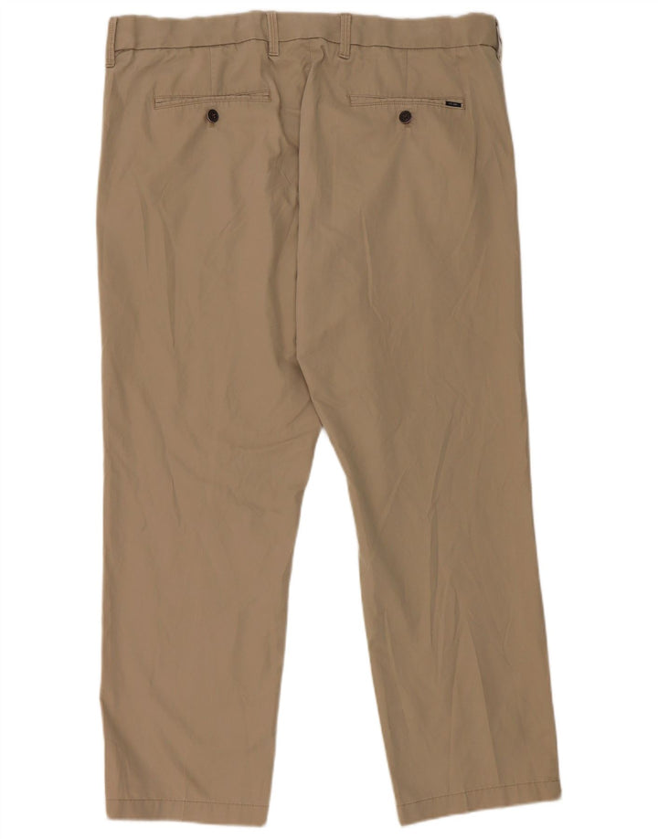 Pantaloni da abito dritti da uomo Marks & Spencer W38 L29 in cotone beige