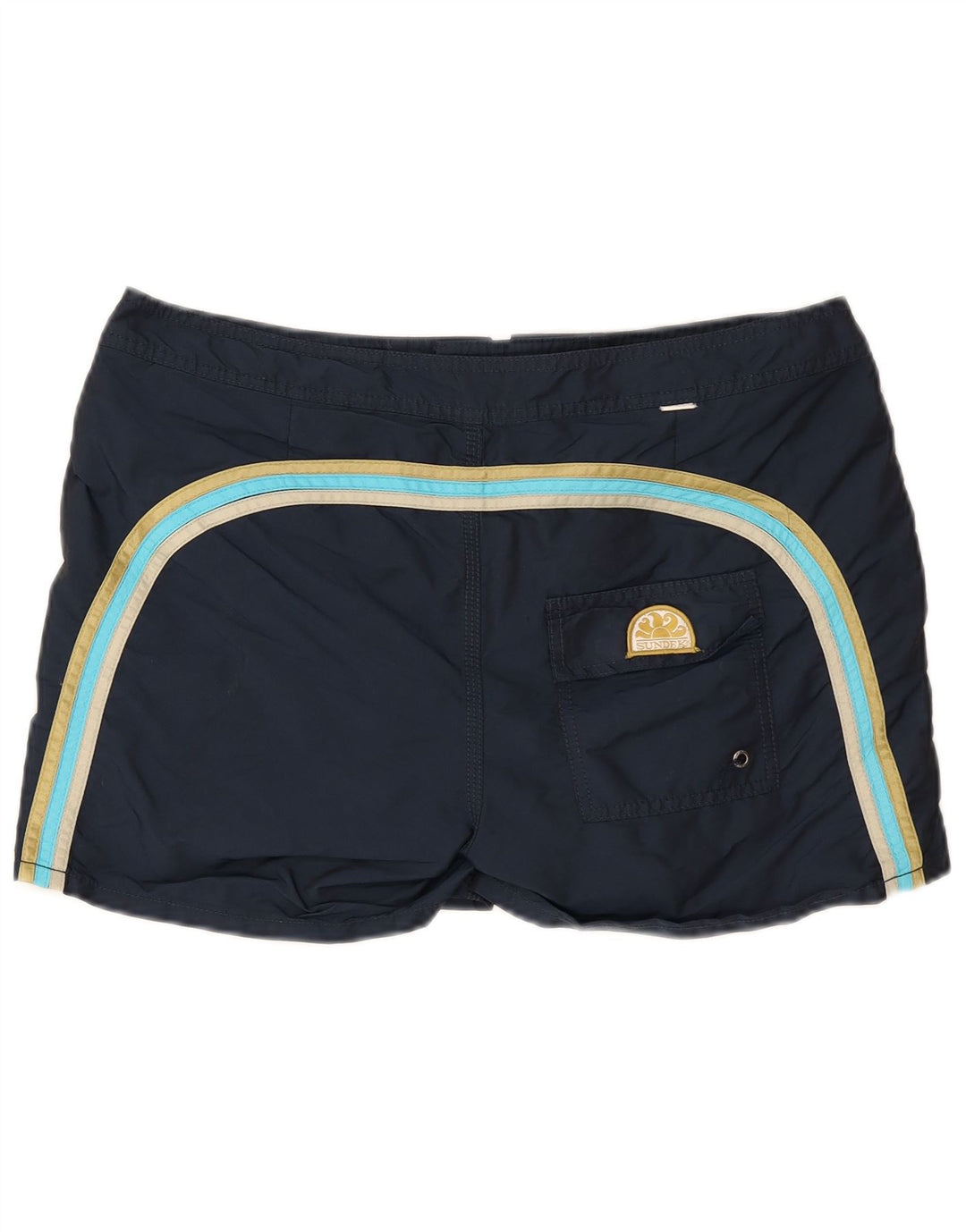 Pantaloncini da bagno da uomo Sundek grandi in poliestere a righe blu navy