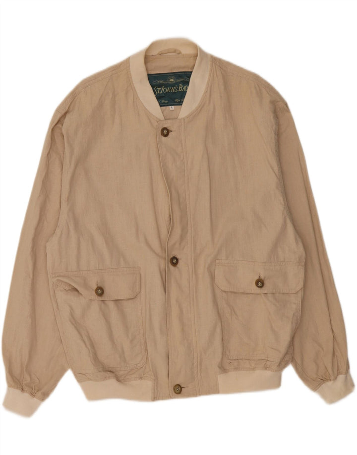 Giubbotto bomber da uomo St John's Bay UK 40 grande lino beige