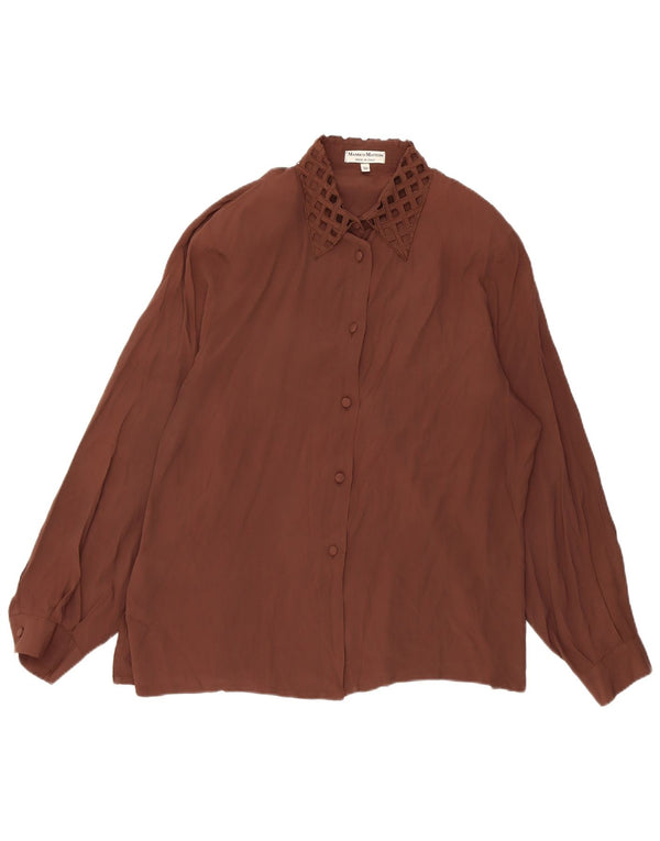 Camicia Vintage da Donna Camicetta IT 50 XL Acetato Marrone