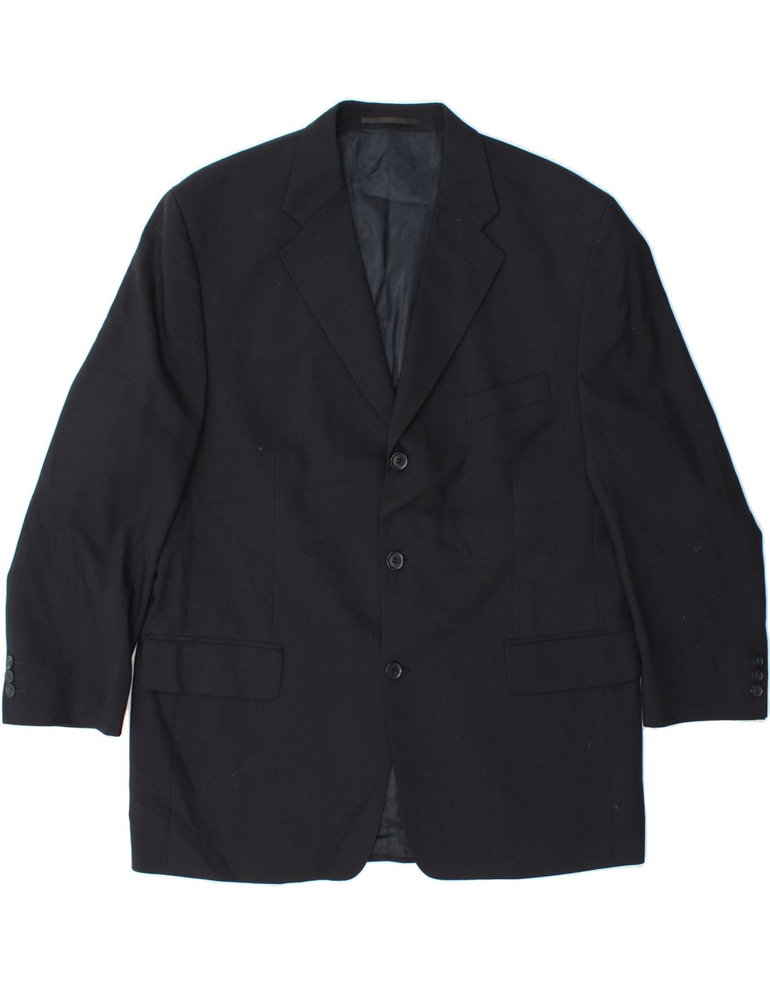 PIERRE CARDIN Mens 2 Button Blazer Jacket UK 44 2XL Navy Blue Wool Vintage Pierre Cardin and Second-Hand Pierre Cardin from Messina Hembry 