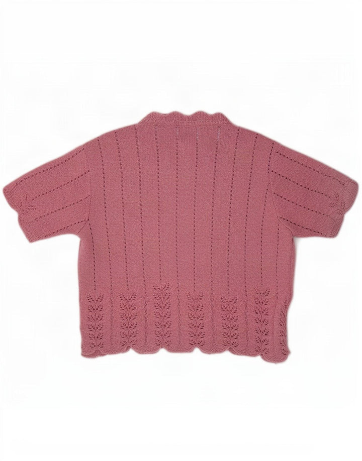 Maglione maglione girocollo a maniche corte da donna St Michael UK 14 Rosa medio