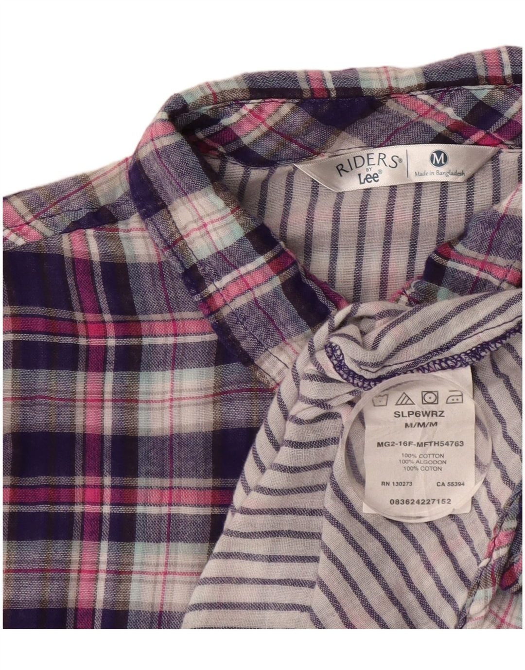 Camicia in flanella da donna LEE Riders UK 14 Cotone a quadri viola medio