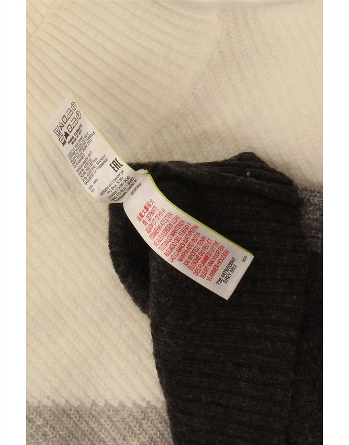 Maglione maglione a collo alto da donna Marks & Spencer UK 14 grande grigio