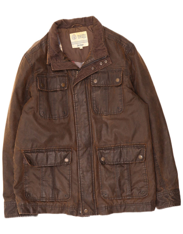 Giacca da uomo in cotone cerato Fat Face UK 40 grande cotone marrone